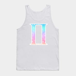 Gemini Zodiac Symbol in Magical Unicorn Colors Tank Top